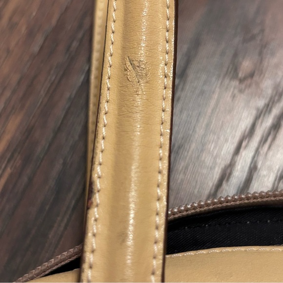 Givenchy EUC Authentic Pink Beige Diamond Pattern Canvas Leather Trim Handbag - Picture 4 of 16